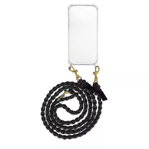 fashionette Smartphone Galaxy S7 Edge Necklace Braided Black/Gold Étui pour téléphone portable