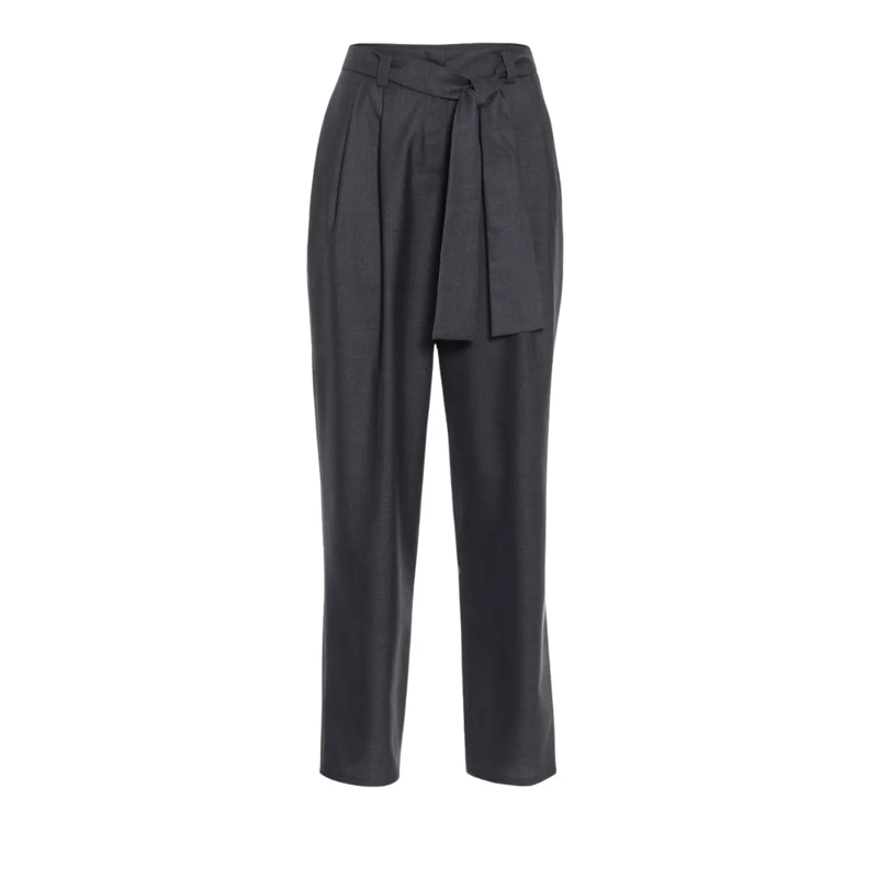 Helene Galwas Anzugshose Bundfaltenhose CAROLIN WOLLMIX grau