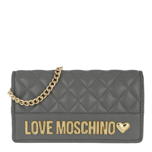 Love Moschino Borsa Quilted Nappa Logo Crossbody Bag Grigio Crossbodytas