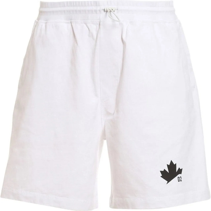 Dsquared2 Korte broek Dsqaured2 D2 Leaf Shorts weiß