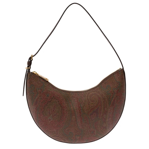 Etro Schoudertas Essential Brown Shoulder Bag With Paisley Print In Brown