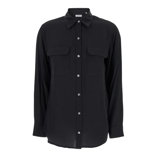 Equipment Signature' Black Shirt With Patch Pockets In Silk Black 