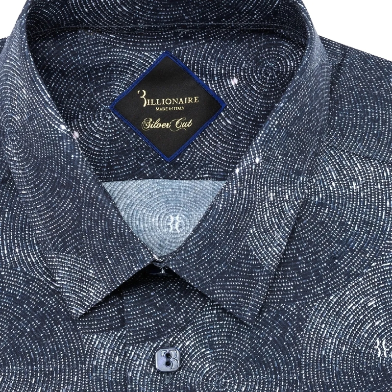BILLIONAIRE Hemd Hemd Slim Fit Mit Schmucksteinen blau(Image 5)