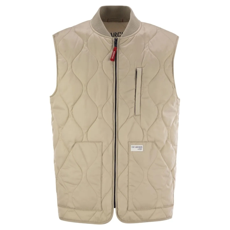 Fay Doudoune Quilted Vest - Fay Archive Neutrals