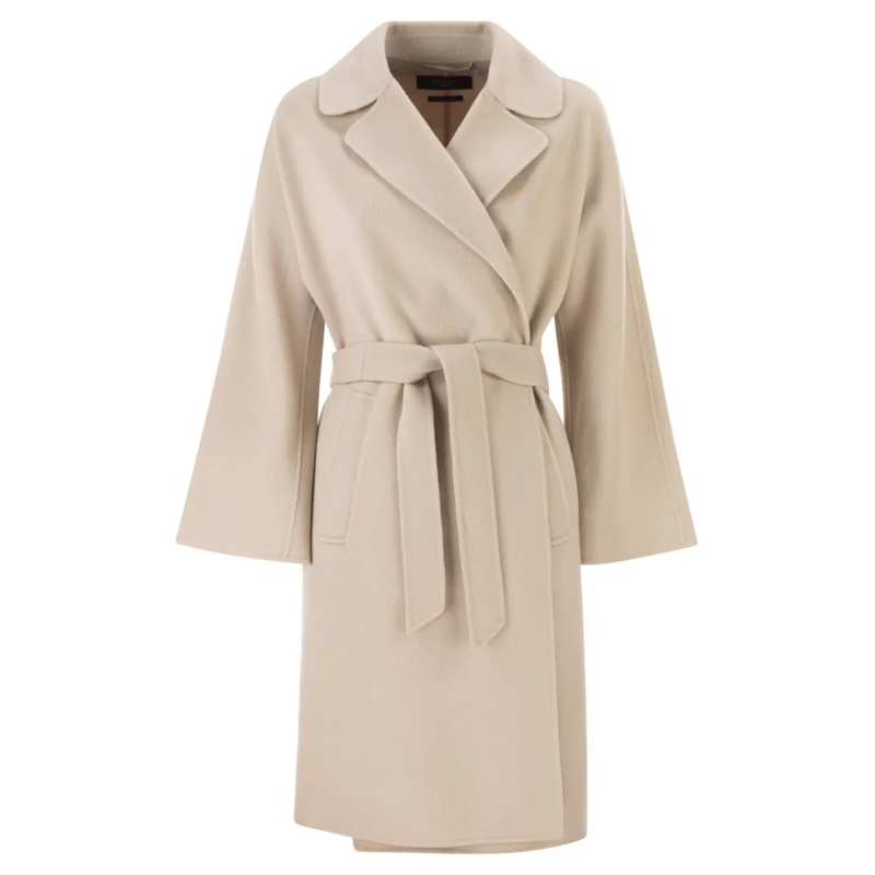 Max Mara Overgangsmantel Double Wool Blend Dressing Gown Coat Neutrals