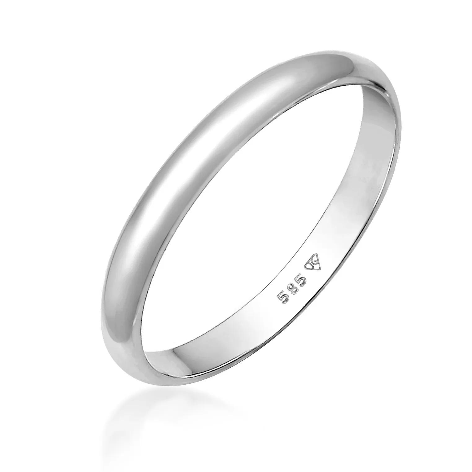 Elli Ringe - Ring Basic Bandring Hochzeit Trauring 585 Weißgold - Gr. 66 MM - in Weiß - für Damen