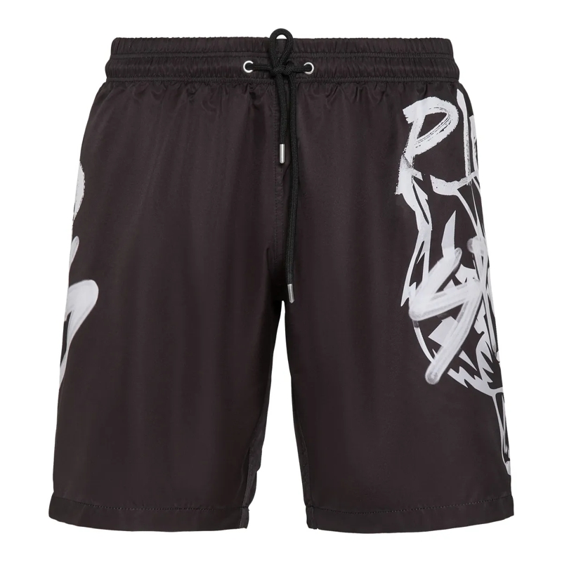 Plein Sport Shorts Badehose Tiger schwarz