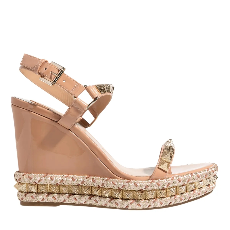 Christian Louboutin Sandaletten mit Absatz Pyraclou Espadrilles Cork Blush