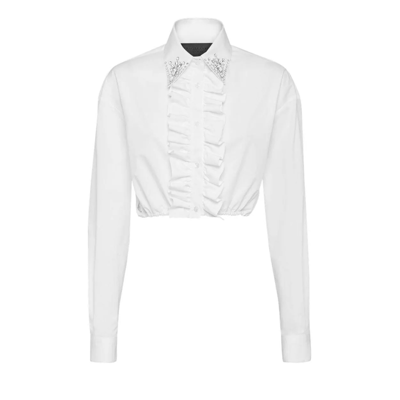 Philipp Plein Bluse Hemdbluse weiss
