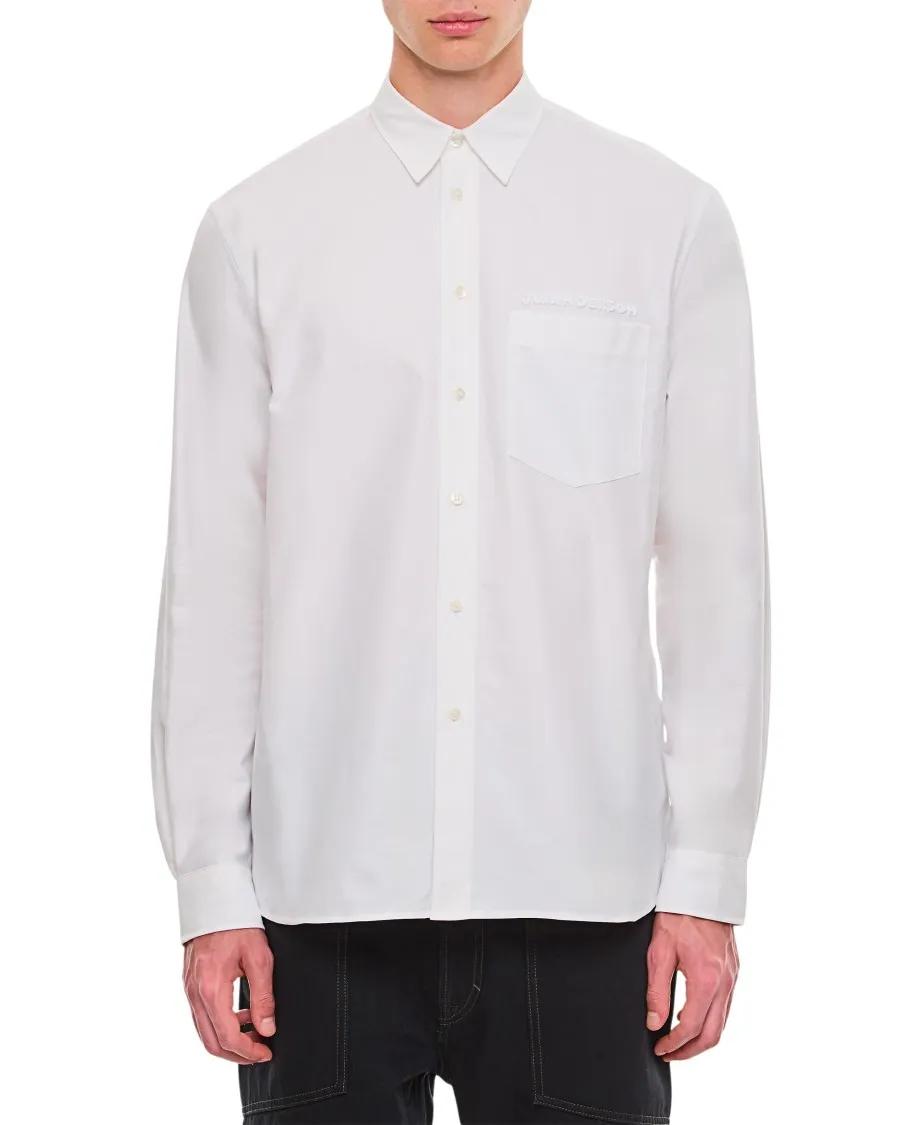 J.W.Anderson - Classic Fit Logo Pocket Shirt - Größe 46 - weiß