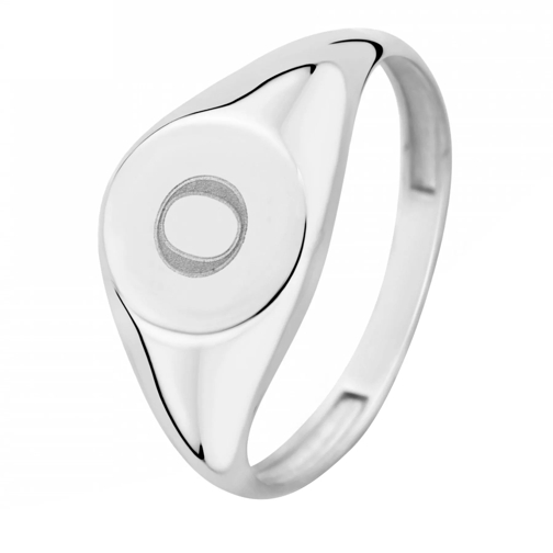 Isabel Bernard Saint Germain Lauren 14 Karat Signet Ring Letter O White Gold Klackring