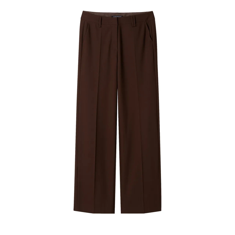 Luisa Cerano Stoffen broek Wideleg-Pants mit Bundfalten marone