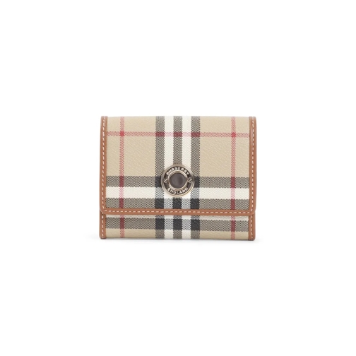 Burberry Lancaster Beige Leather Wallet Brown Portafoglio