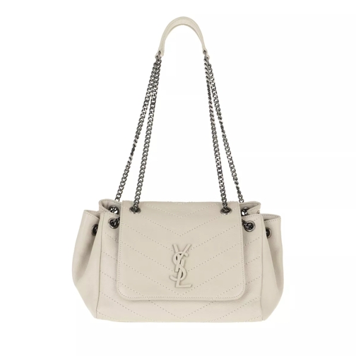 Saint Laurent Nolita Shoulder Bag S Leather White Axelremsväska