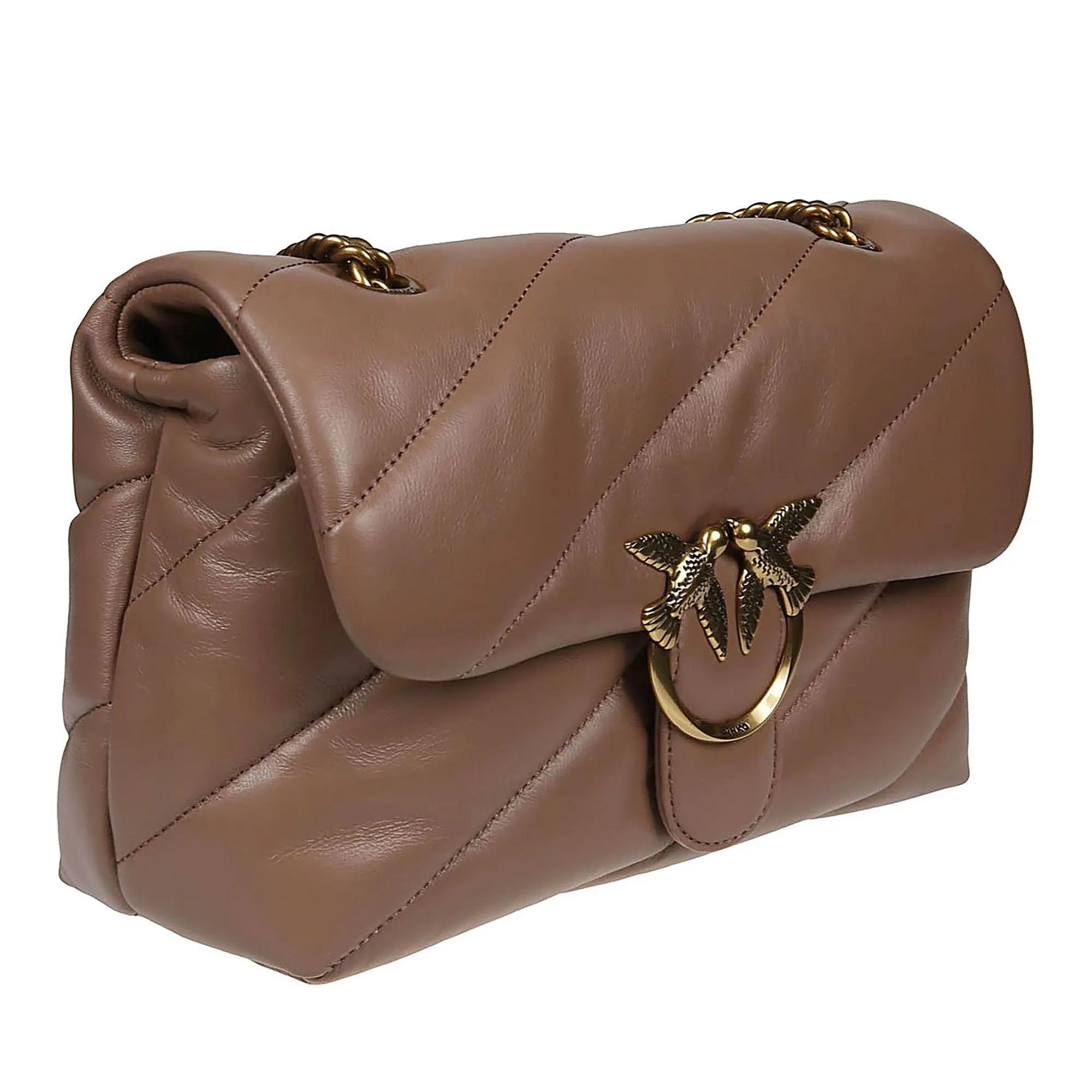 Pinko Crossbody bags Love Classic Puff Maxi Quilt Bag Brown in bruin