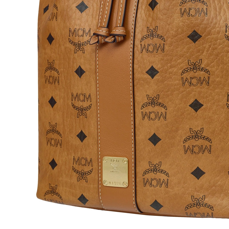 MCM Bucket Bag Dessau Vi Drawstring Med Co Cognac(Image 5)