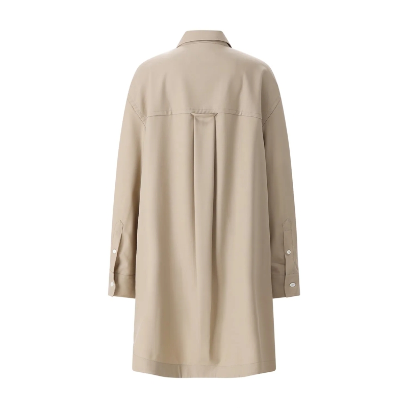 AMI Paris Minikleid Blusenkleid in Midilänge beige(Image 3)