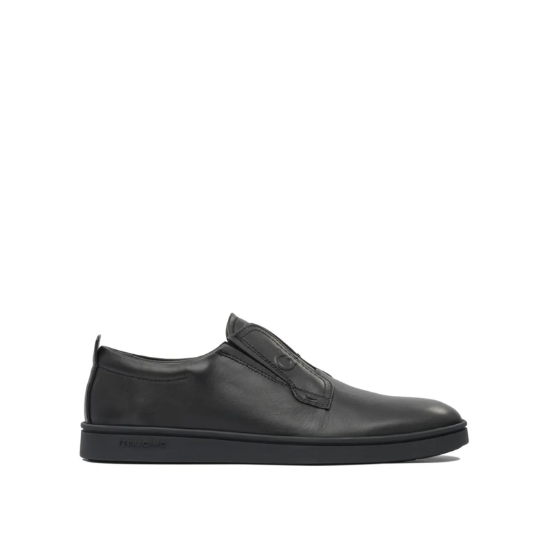Salvatore Ferragamo Loafer Black Leather Loafers With Smooth Upper Black