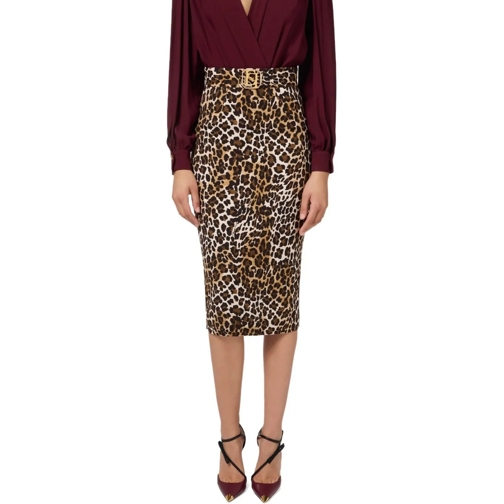 Elisabetta Franchi ELISABETTA FRANCHI MIDI ROCK MIT ANIMAL-PRINT schwarz 