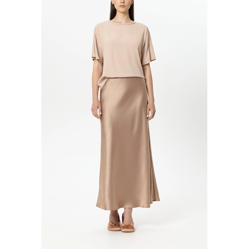 Luisa Cerano Top T-Shirt aus Seiden-Mix cappuccino(Image 2)