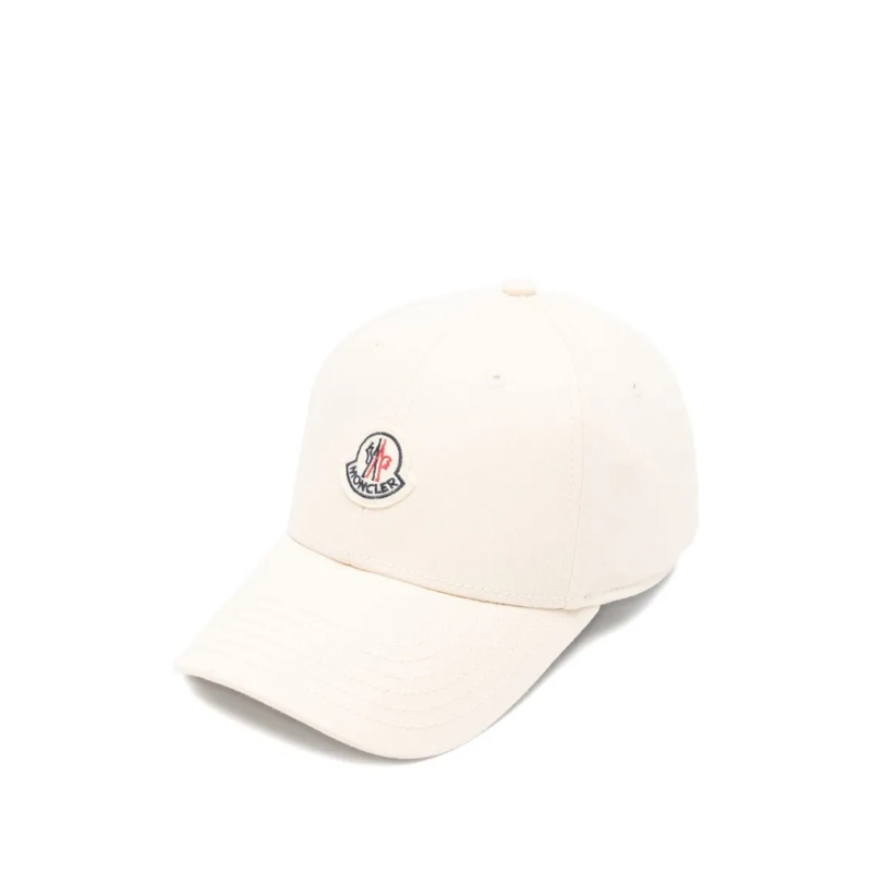 Moncler Hoed Ivory Cotton Cap With Curved Brim Neutrals