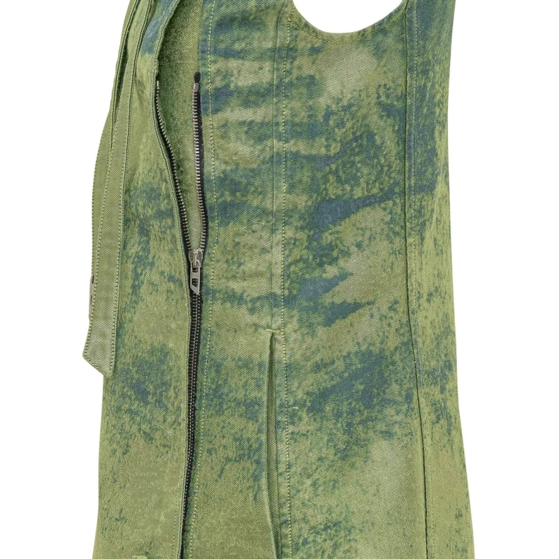 Diesel Top Top Smanicato con Collo Alto e Lacci grün(Image 4)