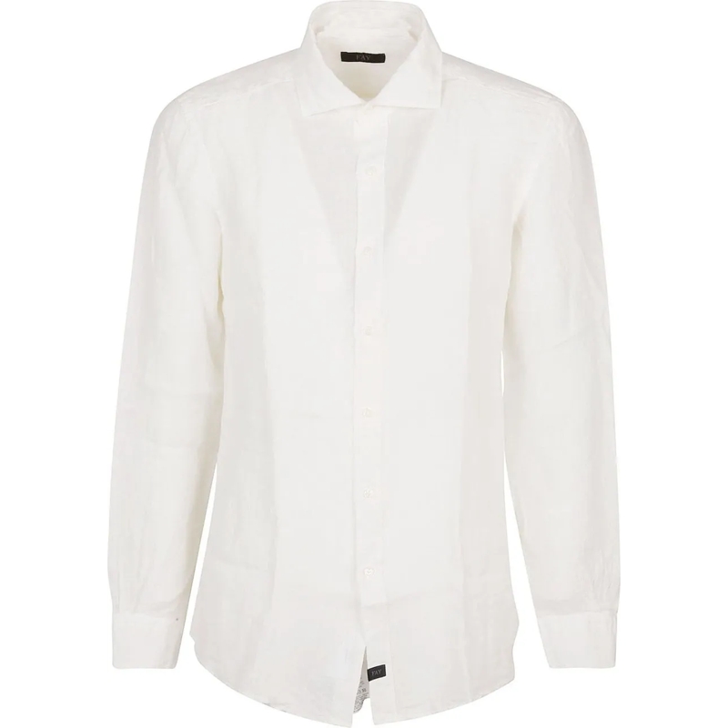 Fay Haut décontracté Long Sleeve Shirt White weiß