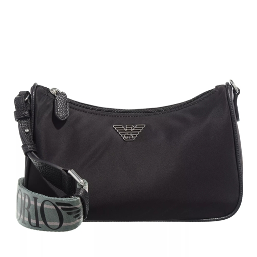 Emporio Armani Shoulder Bag M Nylon Riciclato Black Cross body-väskor