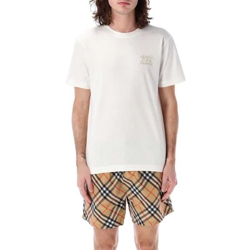 Burberry T-shirt Embroidered Cotton T-Shirt White