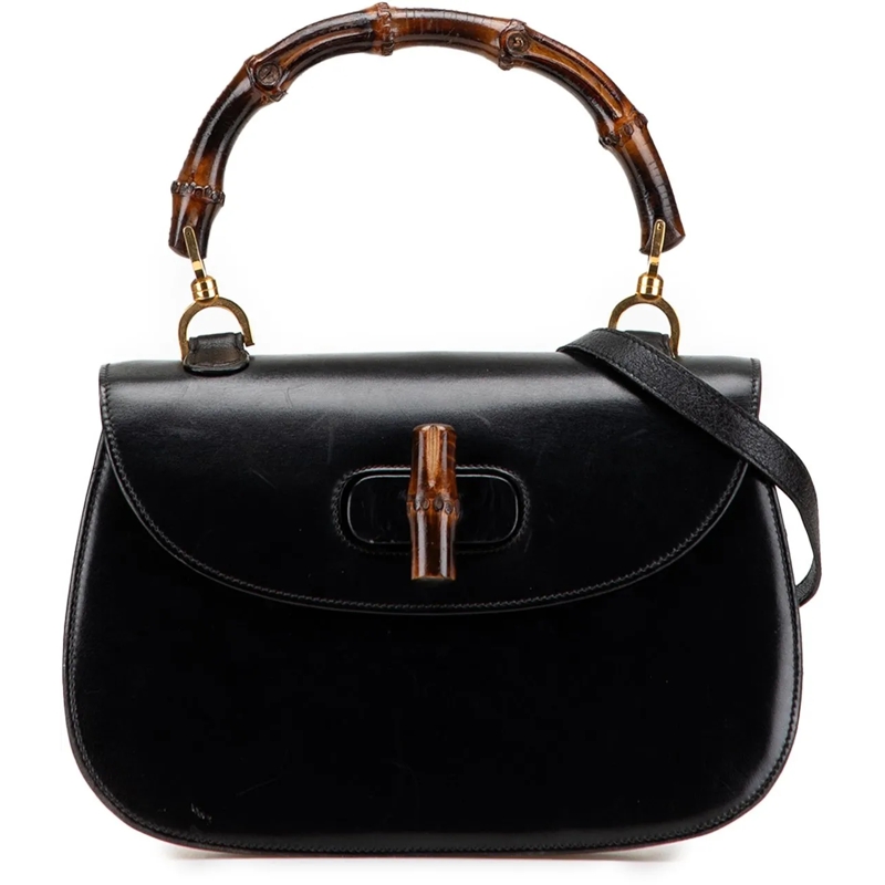 Gucci Tote Calfskin Bamboo Night schwarz