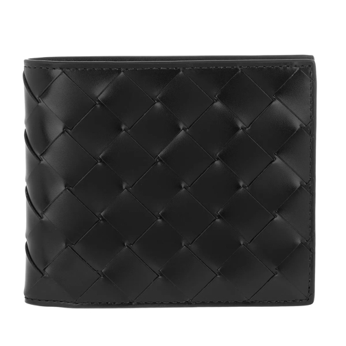 Bottega Veneta Intrecciato Bifold Wallet Shiny Leather Black Bi-Fold Portemonnaie