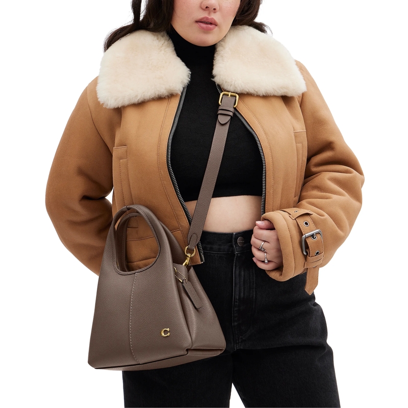 Coach Sac hobo Polished Pebble Leather Lana Shoulder Bag 23 Dark Stone(Image 5)