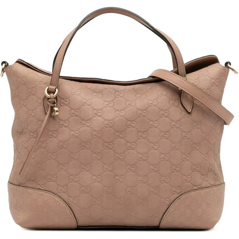 Gucci Schultertasche Medium Guccissima Bree Fold Over Tote braun