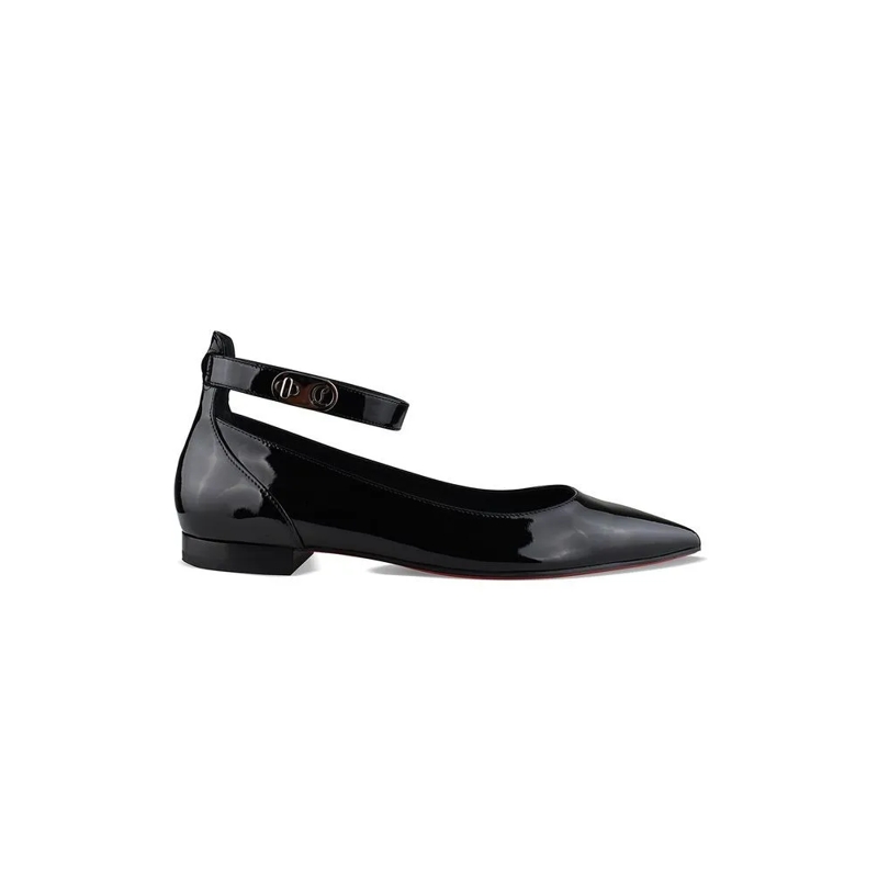 Christian Louboutin Balletschoenen Pointed Toe Ballerinas With Ankle Strap Black