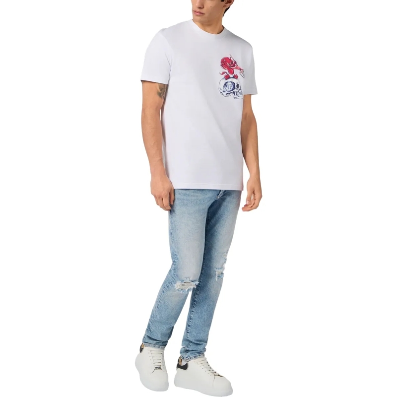 Philipp Plein T-Shirt Round Neck T-Shirt Baby Devil Small weiss(Image 4)