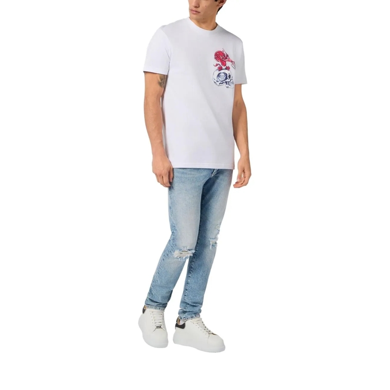 Philipp Plein T-Shirt Round Neck T-Shirt Baby Devil Small weiss(Image 4)