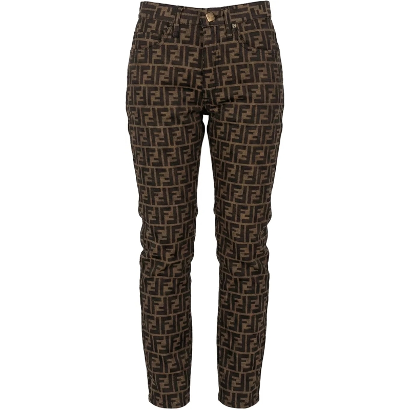 Fendi Jeans mit geradem Bein Fendi FF Monogram Women Jeans (DE 38-40 / IT 41) braun