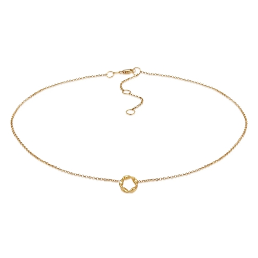 Elli Halskette Choker Erbskette Kreis Design Twisted 37 gold Choker