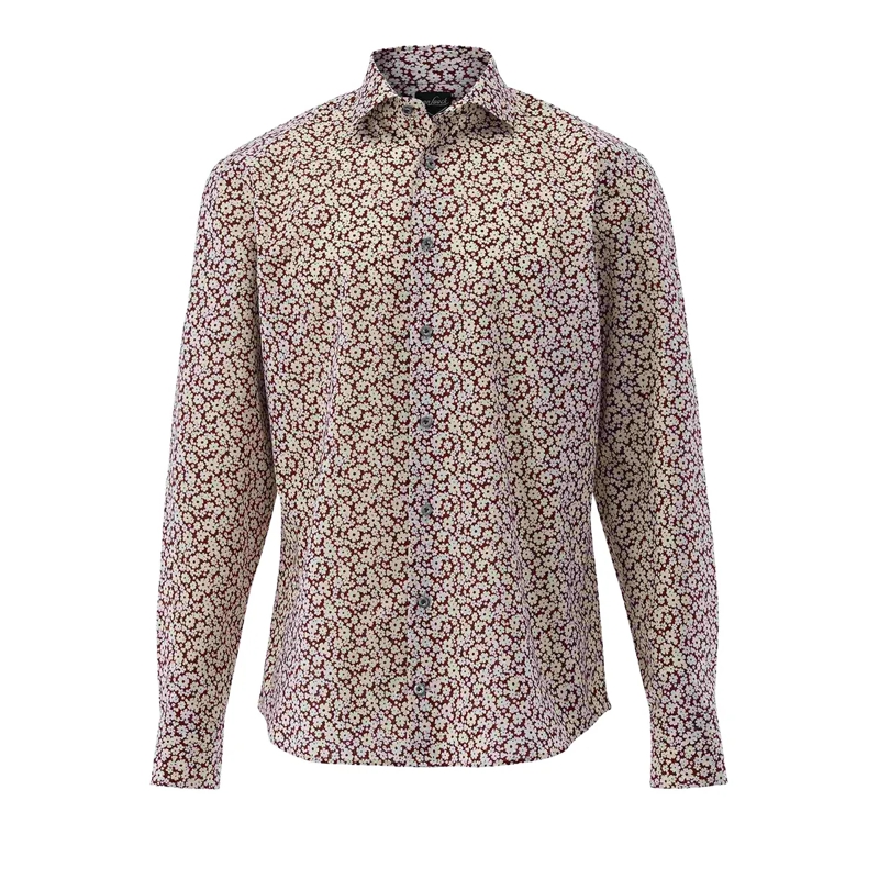 VAN LAACK Hemd Hemd Tailor Fit Druck bordeaux