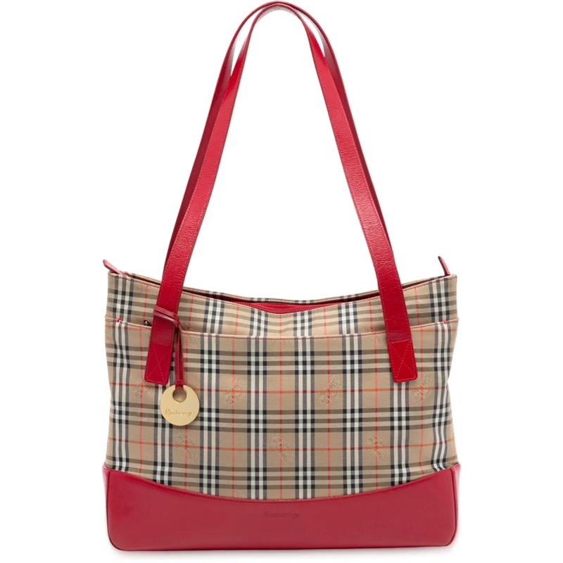 Burberry Shopper Haymarket Check Canvas Tote braun