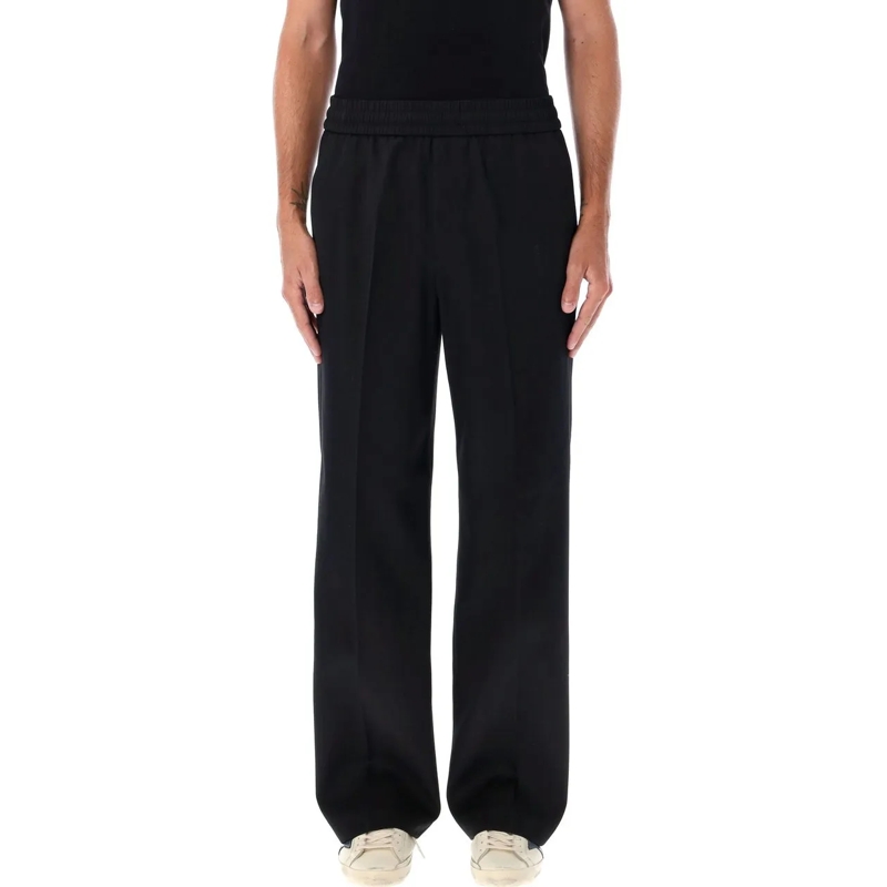 Golden Goose Freizeithose Relaxed-Fit Hose aus Fleece-Wolle Schwarz(Image 3)