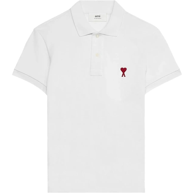 AMI Paris Poloshirt T Shirts & Polo's BFUPL001 760 Weiß(Image 6)