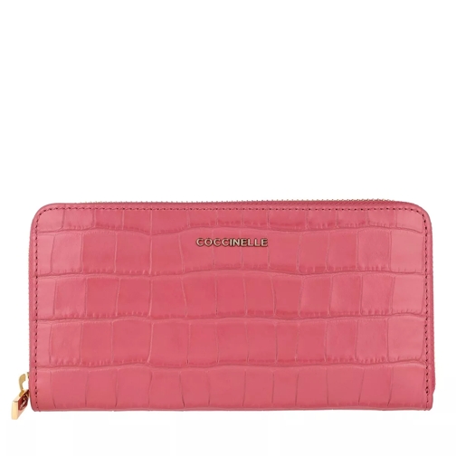 Coccinelle Metallic Croco Shiny Soft Wallet Bouganville Portefeuille continental