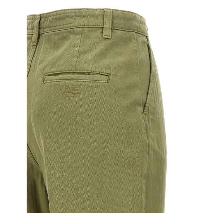 ショートパンツ Etro Cropped Chino Pants With Ton-Sur-Ton Chevron Pattern Etro Cropped Chino Pants With Ton-Sur-Ton Chevron Patte Gold