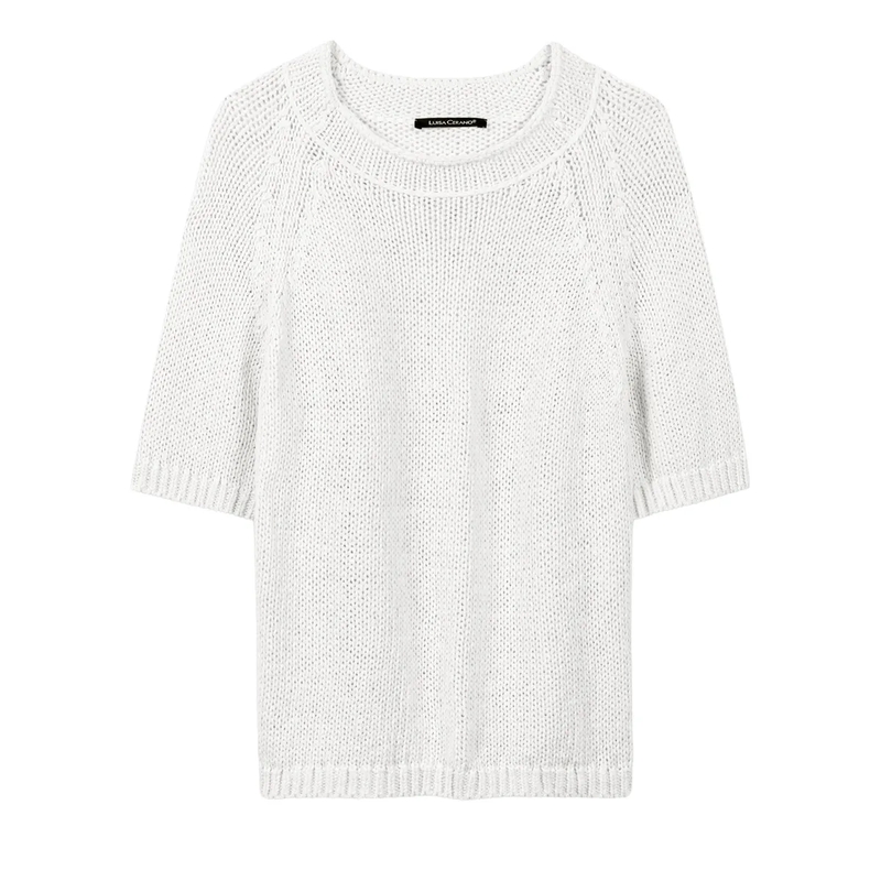 Luisa Cerano Trui Pullover Kurzarm White