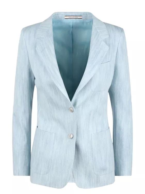 Tagliatore - Light Blue Denim Single Breasted Blazer - Größe 40 - blue