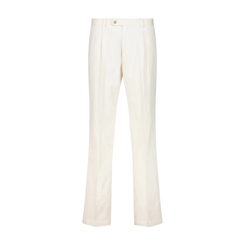 Boglioli Freizeithose Chinohose aus Baumwoll-Seiden-Mix weiß