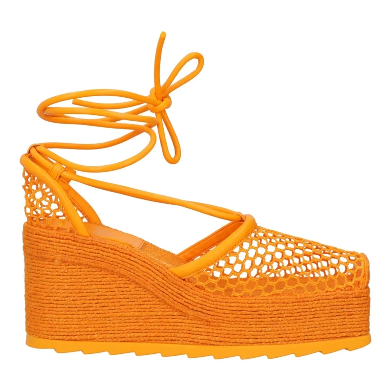 Bottega Veneta Sandalen Orange Stretch 90 Wedge Espadrilles Orange