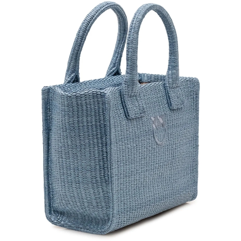 Pinko Shopper Borsa Beach Shopper Mini con Manici blau(Image 2)