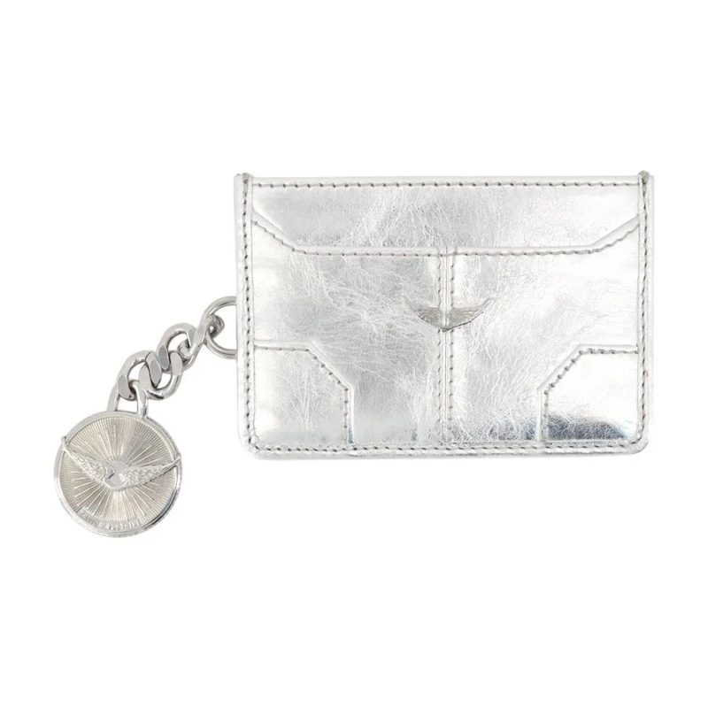 Zadig & Voltaire Porte-monnaie Sunny Pass Card Holder - Leather - Silver Silver